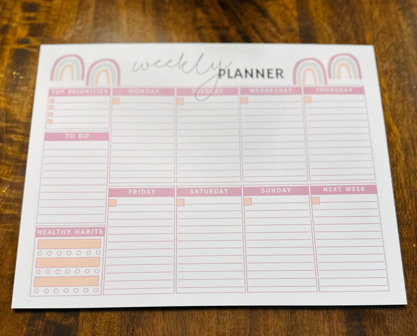 Weekly Planner Notepad - Rainbow Collection