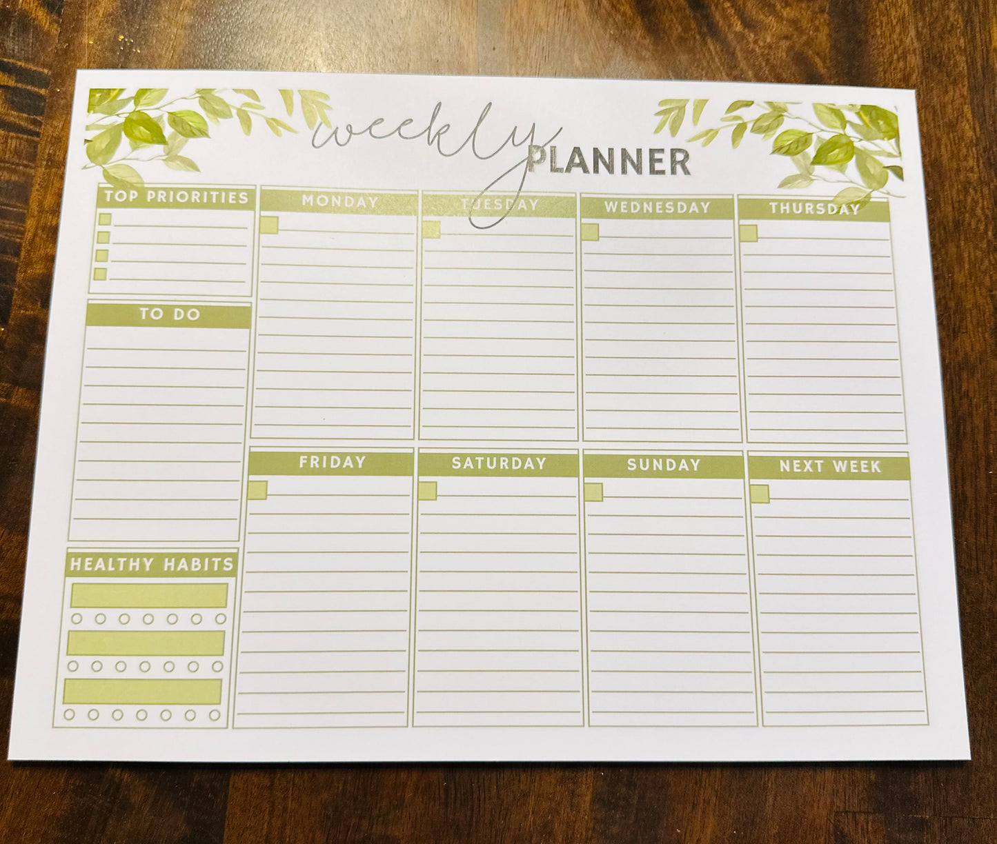 Weekly Planner Notepad - Plants Collection