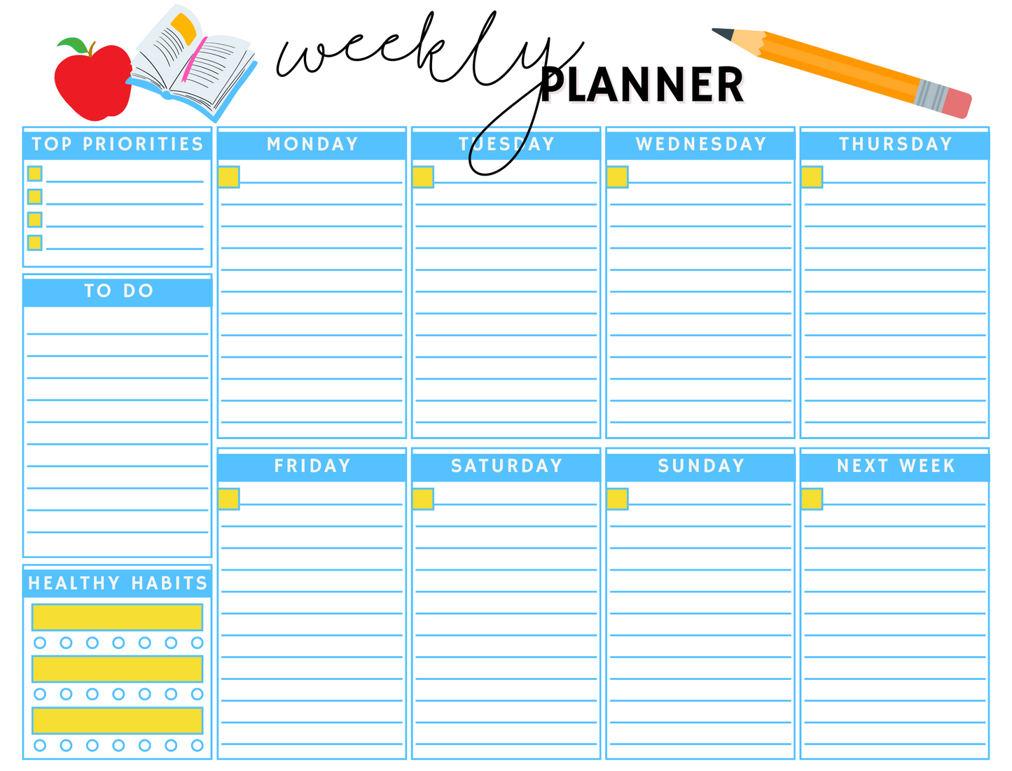 Weekly Planner Notepad - Teacher Collection